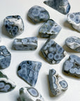 8TH VEIN OCEAN JASPER TUMBLE (EXTRA GRADE) - BLUE - 8th vein, Black Friday sale, ocean jasper, pocket crystal, pocket stone, tumble - The Mineral Maven