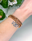 ROSE GOLD TITANIUM COATED HEMATITE (FACETED) 6mm - HANDMADE CRYSTAL BRACELET - 6mm, bracelet, crystal bracelet, faceted, handmade bracelet, hematite, jewelry, recently added, rose gold, titanium coated, valentines bracelets, valentines vibes, Wearable - The Mineral Maven