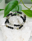 LABRADORITE STARS + ONYX 6mm - HANDMADE CRYSTAL BRACELET