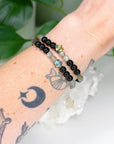 LABRADORITE STARS + ONYX 6mm - HANDMADE CRYSTAL BRACELET