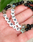 'COSMIC' LABRADORITE STAR + ONYX 6mm - HANDMADE CRYSTAL BRACELET