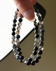 BLACK BLUE RUTILATED QUARTZ 6mm - HANDMADE CRYSTAL BRACELET