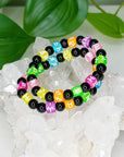 NEON ASTROLOGY SIGNS BLACK ONYX 8mm - HANDMADE CRYSTAL BRACELET