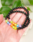 NEON 'COSMOS' BLACK ONYX 6mm - HANDMADE CRYSTAL BRACELET