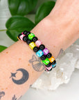 NEON ASTROLOGY SIGNS BLACK ONYX 8mm - HANDMADE CRYSTAL BRACELET
