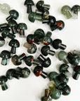AFRICAN BLOODSTONE MINI MUSHROOM - 33 bday, 444 sale, african bloodstone, Black Friday sale, bloodstone, emotional support, end of year sale, holiday sale, mushroom, new year sale, pocket crystal, pocket crystals, protection gift bundle, winter solstice - The Mineral Maven