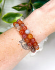 AFRICAN RED AGATE 8mm - HANDMADE CRYSTAL BRACELET - 10 Dec Inventory, 8mm, African agate, African red agate, agate, bracelet, bracelet inventory check, crystal bracelet, emotional support, fall-o-ween, fall-o-ween bracelets, fire, gemini, handmade bracelet, jewelry, June 2025 inventory check, market bracelet, red agate, swazi agate, Wearable - The Mineral Maven
