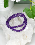 AMETHYST 6mm - HANDMADE CRYSTAL BRACELET - 6mm, air, amethyst, aquarius, aries, august 2025 restock, bracelet, crystal bracelet, crystals for beginners, emotional support, handmade bracelet, jewelry, libra, market bracelet, mercury retrograde, pisces, purple, restocked, sagittarius, scorpio, spring things, storm, virgo, water, Wearable - The Mineral Maven