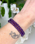AMETHYST 6mm - HANDMADE CRYSTAL BRACELET - 6mm, air, amethyst, aquarius, aries, august 2025 restock, bracelet, crystal bracelet, crystals for beginners, emotional support, handmade bracelet, jewelry, libra, market bracelet, mercury retrograde, pisces, purple, restocked, sagittarius, scorpio, spring things, storm, virgo, water, Wearable - The Mineral Maven