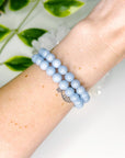 ANGELITE 8mm - HANDMADE CRYSTAL BRACELET - 10 Dec Inventory, 8mm, air, angelite, Aquarius, aquarius stack, blue, bracelet, crystal bracelet, emotional support, handmade bracelet, jewelry, June 2025 inventory check, market bracelet, missing inventory, summer vibes, Wearable - The Mineral Maven