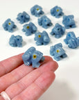 ANGELITE MINI FROG - angelite, crystal critter, crystal frog, frog, mini frog - The Mineral Maven
