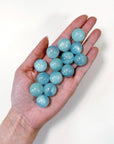 AQUAMARINE MINI SPHERE - aquamarine, beryl, Black Friday sale, calm gift bundle, communication, mini sphere, north carolina gem show, polished, sphere, spring things - The Mineral Maven