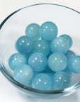 AQUAMARINE MINI SPHERE - aquamarine, beryl, Black Friday sale, calm gift bundle, communication, mini sphere, north carolina gem show, polished, sphere, spring things - The Mineral Maven