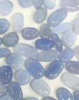 BLUE CHALCEDONY PEBBLE - Black Friday sale, blue chalcedony, bulk, calm gift bundle, cancer season, mercury rx, palm stone, pebble, pebbles, pocket crystal, tumbles - The Mineral Maven