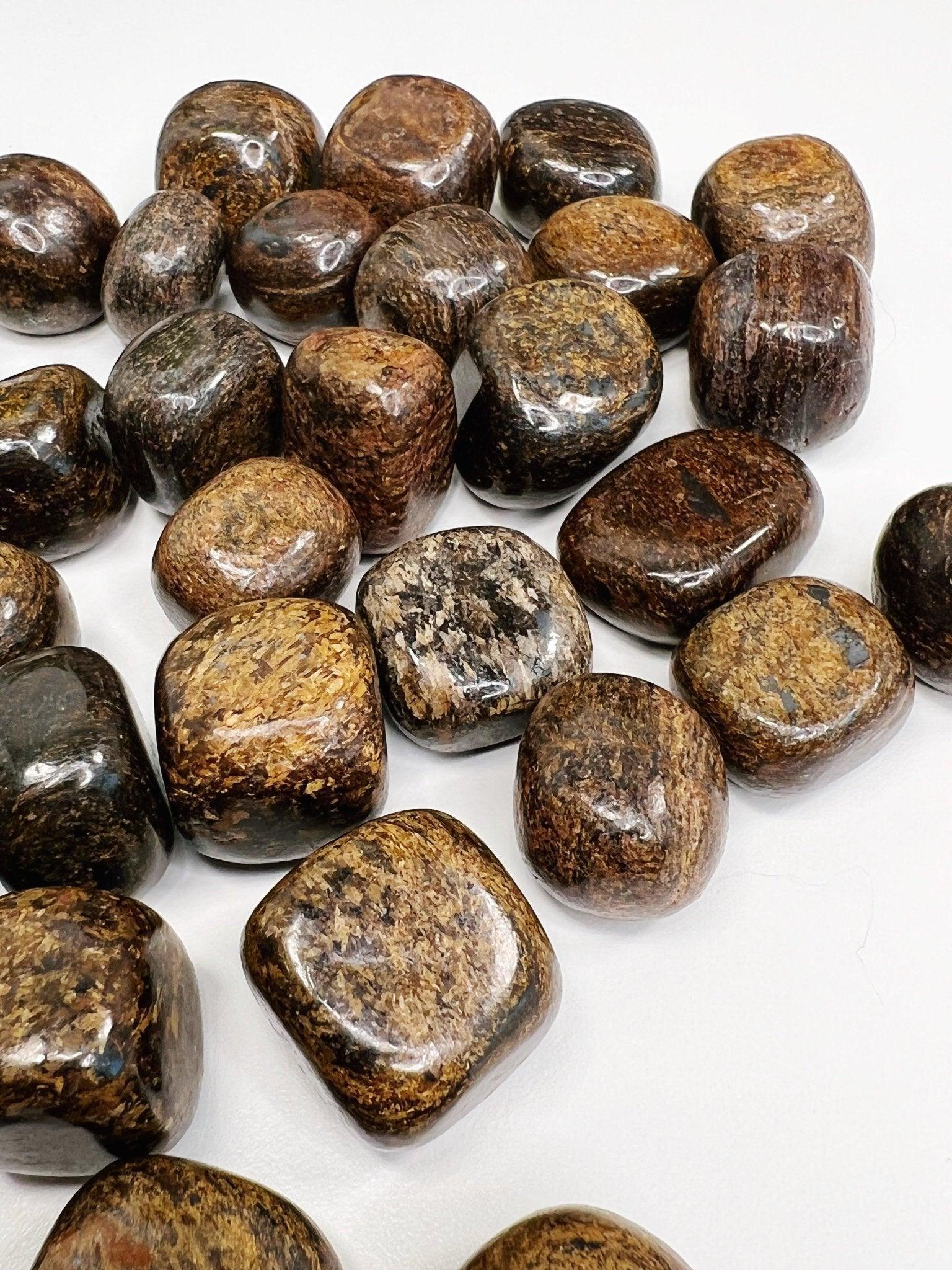 BRONZITE TUMBLE - Black Friday sale, bronze, bulk, pocket crystal, pocket crystals, pocket stone, protection gift bundle, tumble, tumbled stone, tumbles - The Mineral Maven