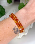 CARNELIAN 6mm - HANDMADE CRYSTAL BRACELET - 6mm, aries, bracelet, cancer, career, carnelian, crystal bracelet, crystals for beginners, fertility, fire, handmade bracelet, jewelry, June 2025 inventory check, leo, market bracelet, red, spring collection, taurus, virgo, Wearable - The Mineral Maven