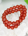 CARNELIAN (MATTE) 10mm - HANDMADE CRYSTAL BRACELET - 10 Dec Inventory, 10mm, aries, bracelet, bracelet inventory check, cancer, career, carnelian, crystal bracelet, crystals for beginners, fertility, fire, handmade bracelet, jewelry, June 2025 inventory check, Leo, Leo szn, matte, red, taurus, valentines bracelets, valentines vibes, virgo, Wearable - The Mineral Maven