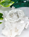 CHATOYANT WHITE MOONSTONE 6mm - HANDMADE CRYSTAL BRACELET - 6mm, air, april astro, aquarius, aquarius stack, bracelet, cancer, cancer stack, clear/white, crystal bracelet, emotional support, fertility, gemini, gemini stack, handmade bracelet, jewelry, joy gift bundle, libra, libra stack, market bracelet, may day/beltane, moonstone, new beginnings gift bundle, pisces, pisces stack, recently added, virgo, virgo stack, Wearable, winter collection, winter solstice collection - The Mineral Maven