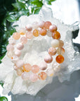 CHERRY BLOSSOM AGATE 10mm - HANDMADE CRYSTAL BRACELET - 10 Dec Inventory, 10mm, april astro, bracelet, bracelet inventory check, cherry blossom agate, clear/white, cream/beige, crystal bracelet, flower agate, handmade bracelet, jewelry, June 2025 inventory check, market bracelet, Wearable - The Mineral Maven