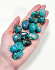 CHRYSOCOLLA SHATTUCKITE TUMBLE - Black Friday sale, chrysocolla, pocket crystal, pocket stone, shattuckite, spring things, tumble, tumbled stone, tumbles - The Mineral Maven