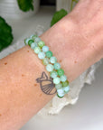 CHRYSOPRASE 6mm - HANDMADE CRYSTAL BRACELET - 6mm, bracelet, cancer, chrysoprase, crystal bracelet, earth, gemini, green, handmade bracelet, jewelry, June 2025 inventory check, mercury retrograde, spring collection, water, Wearable - The Mineral Maven
