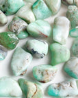 CHRYSOPRASE TUMBLE - Black Friday sale, bulk, chrysoprase, emotional support, fertility, green, joy gift bundle, pebbles, pocket crystal, tumbles - The Mineral Maven