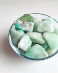 CHRYSOPRASE TUMBLE - Black Friday sale, bulk, chrysoprase, emotional support, fertility, green, joy gift bundle, pebbles, pocket crystal, tumbles - The Mineral Maven