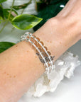 CLEAR QUARTZ 8mm - HANDMADE CRYSTAL BRACELET - 10 Dec Inventory, 8mm, air, bracelet, bracelet inventory check, cancer, clear quartz, clear/white, crystal bracelet, crystals for beginners, faceted, handmade bracelet, jewelry, June 2025 inventory check, leo, libra, market bracelet, mercury retrograde, quartz, sagittarius, storm, virgo, Wearable, winter collection, winter solstice, winter solstice collection - The Mineral Maven