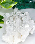 CLEAR QUARTZ 8mm - HANDMADE CRYSTAL BRACELET - 10 Dec Inventory, 8mm, air, bracelet, bracelet inventory check, cancer, clear quartz, clear/white, crystal bracelet, crystals for beginners, faceted, handmade bracelet, jewelry, June 2025 inventory check, leo, libra, market bracelet, mercury retrograde, quartz, sagittarius, storm, virgo, Wearable, winter collection, winter solstice, winter solstice collection - The Mineral Maven