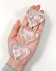 CLEAR QUARTZ GEO FACETED HEART - Black Friday sale, clear quartz, crystals for beginners, faceted, focus gift bundle, geo heart, geometric faceted, heart, heart shape, holiday 2023, polished, polished stone, solstice, winter collection, winter solstice, winter solstice collection - The Mineral Maven