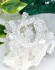 CLEAR QUARTZ (STAR CUT) 6mm - HANDMADE CRYSTAL BRACELET - 10 Dec Inventory, 6mm, air, bracelet, bracelet inventory check, cancer, clear quartz, clear/white, crystal bracelet, crystals for beginners, faceted, handmade bracelet, jewelry, June 2025 inventory check, leo, libra, market bracelet, mercury retrograde, quartz, rondelle, sagittarius, storm, virgo, Wearable, winter collection, winter solstice, winter solstice collection - The Mineral Maven