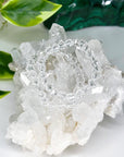 CLEAR QUARTZ (STAR CUT) 8mm - HANDMADE CRYSTAL BRACELET - 10 Dec Inventory, 8mm, air, bracelet, bracelet inventory check, cancer, clear quartz, clear/white, crystal bracelet, crystals for beginners, faceted, handmade bracelet, jewelry, June 2025 inventory check, leo, libra, market bracelet, mercury retrograde, quartz, sagittarius, storm, virgo, Wearable, winter collection, winter solstice, winter solstice collection - The Mineral Maven
