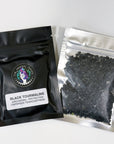 CRYSTAL CHIP BAGGIE - black onyx, black tourmaline, carnelian, chips, crystal chips, crystal grid, crystal grids, energy tool, garnet, green quartz, grid, gridding, prehnite, quartz, rainbow moonstone, white moonstone, white quartz - The Mineral Maven