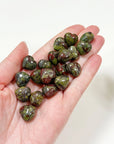 DRAGON BLOOD JASPER MINI HEART - 6th anniversary, dragon blood jasper, dragons blood jasper, heart, heart shape, mini heart, pocket crystal, pocket crystals, pocket stone - The Mineral Maven