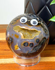 DRUZY AGATE SPHERE 10 - agate, Black Friday sale, druzy agate, googly agate, googly eye, googly eye agate, one of a kind, sphere, statement piece - The Mineral Maven