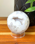 DRUZY AGATE SPHERE 11 - agate, Black Friday sale, druzy agate, googly agate, googly eye, googly eye agate, one of a kind, sphere, statement piece - The Mineral Maven