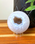 DRUZY AGATE SPHERE 18 - agate, Black Friday sale, druzy agate, googly agate, googly eye, googly eye agate, one of a kind, sphere, statement piece - The Mineral Maven