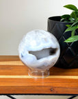 DRUZY AGATE SPHERE 2 - agate, Black Friday sale, druzy agate, googly agate, googly eye, googly eye agate, one of a kind, sphere, statement piece - The Mineral Maven