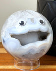 DRUZY AGATE SPHERE 2 - agate, Black Friday sale, druzy agate, googly agate, googly eye, googly eye agate, one of a kind, sphere, statement piece - The Mineral Maven