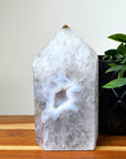 DRUZY AGATE TOWER 1 - agate, Black Friday sale, druzy agate, googly agate, googly eye, googly eye agate, one of a kind, point, statement piece, tower - The Mineral Maven
