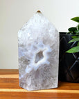 DRUZY AGATE TOWER 1 - agate, Black Friday sale, druzy agate, googly agate, googly eye, googly eye agate, one of a kind, point, statement piece, tower - The Mineral Maven