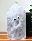DRUZY AGATE TOWER 1 - agate, Black Friday sale, druzy agate, googly agate, googly eye, googly eye agate, one of a kind, point, statement piece, tower - The Mineral Maven
