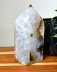 DRUZY AGATE TOWER 1 - agate, Black Friday sale, druzy agate, googly agate, googly eye, googly eye agate, one of a kind, point, statement piece, tower - The Mineral Maven