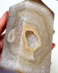 DRUZY AGATE TOWER 2 - agate, Black Friday sale, druzy agate, googly agate, googly eye, googly eye agate, one of a kind, point, statement piece, tower - The Mineral Maven