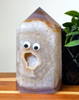 DRUZY AGATE TOWER 2 - agate, Black Friday sale, druzy agate, googly agate, googly eye, googly eye agate, one of a kind, point, statement piece, tower - The Mineral Maven