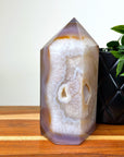 DRUZY AGATE TOWER 2 - agate, Black Friday sale, druzy agate, googly agate, googly eye, googly eye agate, one of a kind, point, statement piece, tower - The Mineral Maven