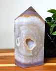 DRUZY AGATE TOWER 2 - agate, Black Friday sale, druzy agate, googly agate, googly eye, googly eye agate, one of a kind, point, statement piece, tower - The Mineral Maven