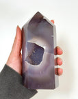 DRUZY AGATE TOWER 8 - agate, Black Friday sale, druzy agate, googly agate, googly eye, googly eye agate, one of a kind, point, statement piece, tower - The Mineral Maven