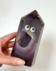 DRUZY AGATE TOWER 8 - agate, Black Friday sale, druzy agate, googly agate, googly eye, googly eye agate, one of a kind, point, statement piece, tower - The Mineral Maven