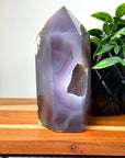 DRUZY AGATE TOWER 8 - agate, Black Friday sale, druzy agate, googly agate, googly eye, googly eye agate, one of a kind, point, statement piece, tower - The Mineral Maven